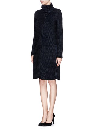Front View - Click To Enlarge - ARMANI COLLEZIONI - Wool knit long coat