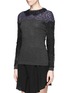 Front View - Click To Enlarge - VALENTINO GARAVANI - Bonded lace virgin wool-cashmere sweater
