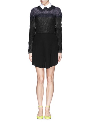 Figure View - Click To Enlarge - VALENTINO GARAVANI - Bonded lace virgin wool-cashmere sweater