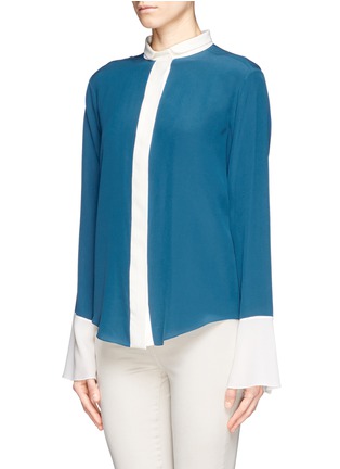 Front View - Click To Enlarge - CHLOÉ - Bicolour silk shirt