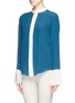 Front View - Click To Enlarge - CHLOÉ - Bicolour silk shirt
