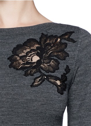 Detail View - Click To Enlarge - LANVIN - Floral lace sweater
