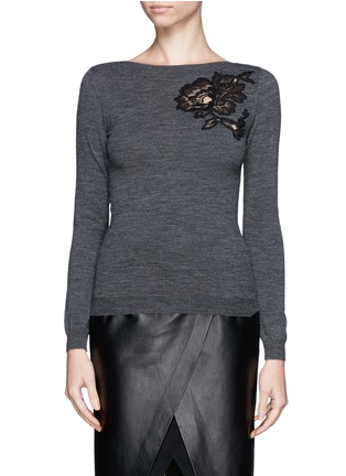 Main View - Click To Enlarge - LANVIN - Floral lace sweater