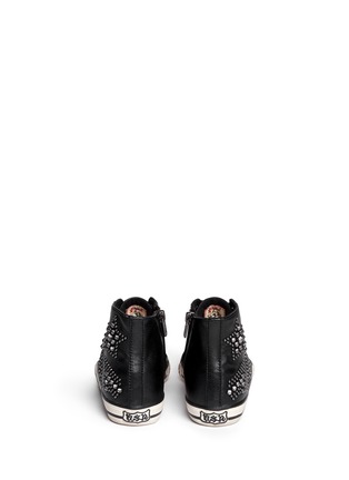 Back View - Click To Enlarge - 90115 - 'Flash' rhinestone stud leather kids sneakers