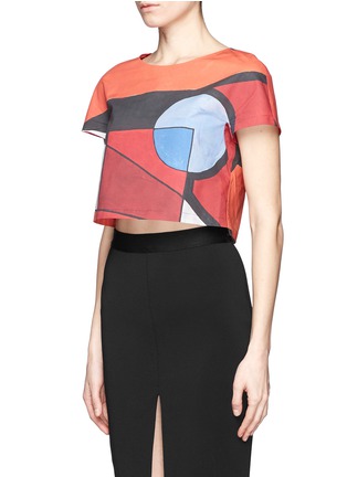 Front View - Click To Enlarge - CHICTOPIA - Graphic print cropped shirt