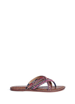 Main View - Click To Enlarge - SAM EDELMAN - 'Karly' beaded crisscross thong sandals