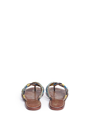 Back View - Click To Enlarge - SAM EDELMAN - 'Karly' beaded crisscross thong sandals