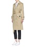 Figure View - Click To Enlarge - COMME MOI - Cotton twill belted trench coat