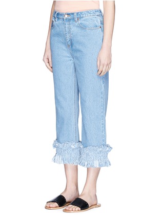Front View - Click To Enlarge - 73037 - Braided cuff cropped jeans