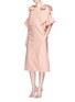Figure View - Click To Enlarge - CHLOÉ - Knotted cold shoulder poplin dress