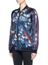 Front View - Click To Enlarge - THE UPSIDE - Cherry blossom print bomber jacket