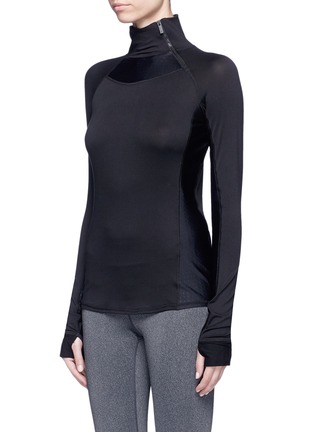 Front View - Click To Enlarge - ALALA - Zip turtleneck stretch panel alpine T-shirt