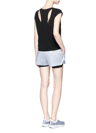 Figure View - Click To Enlarge - 72993 - 'Click' racerback overlay jersey cropped top