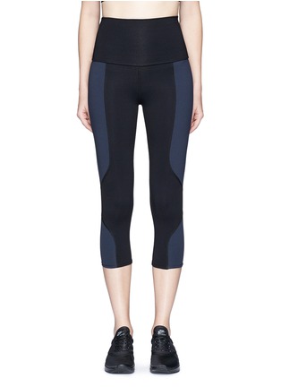 Main View - Click To Enlarge - LIVE THE PROCESS - 'Geometric' foldable waist cropped performance leggings