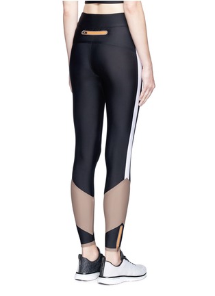 Back View - Click To Enlarge - LAAIN - 'Lydia Curve Mesh' colourblock performance leggings