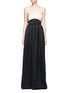 Main View - Click To Enlarge - VICTORIA BECKHAM - Pleated bustier colourblock satin floor length gown