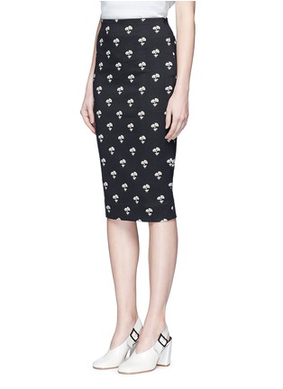 Front View - Click To Enlarge - VICTORIA BECKHAM - Daisy jacquard pencil skirt