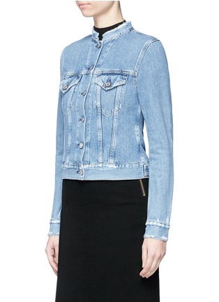 Front View - Click To Enlarge - ACNE STUDIOS - 'Top' frayed collar denim jacket