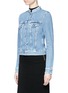 Front View - Click To Enlarge - ACNE STUDIOS - 'Top' frayed collar denim jacket