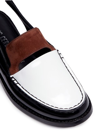 Detail View - Click To Enlarge - OPENING CEREMONY - 'Bettsy' suede trim leather slingback loafers
