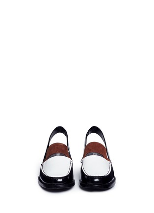 Front View - Click To Enlarge - OPENING CEREMONY - 'Bettsy' suede trim leather slingback loafers