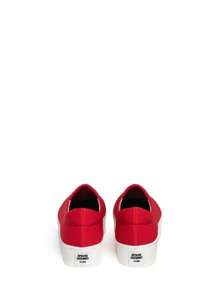 Back View - Click To Enlarge - OPENING CEREMONY - 'Cici' floral embroidered twill flatform skate slip-ons