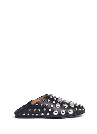 Main View - Click To Enlarge - ALEXANDER WANG - 'Edie' convertible studs leather slippers