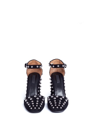 Front View - Click To Enlarge - ALEXANDER WANG - 'Elise' ball stud suede pumps