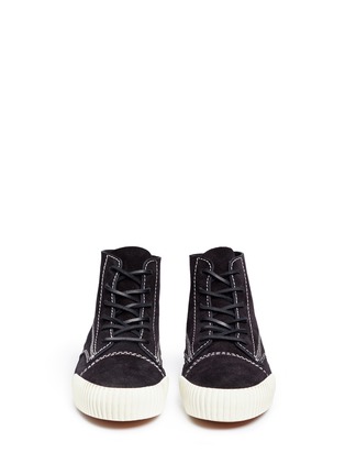 Front View - Click To Enlarge - ALEXANDER WANG - 'Perry' suede high top sneakers