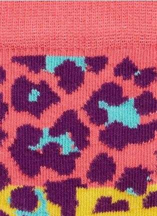 Detail View - Click To Enlarge - HAPPY SOCKS - Leopard and argyle kids socks 2-pair pack
