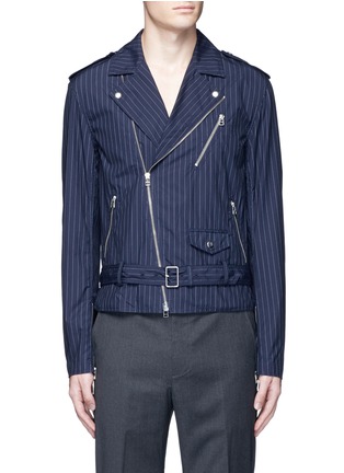 Main View - Click To Enlarge - 3.1 PHILLIP LIM - Pinstripe moto cotton shirt jacket