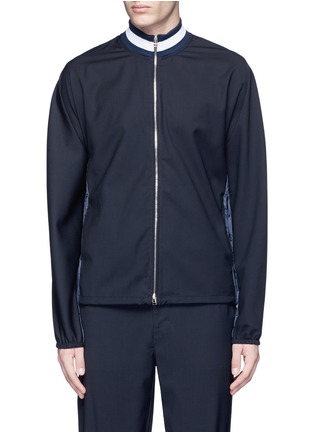 Main View - Click To Enlarge - 3.1 PHILLIP LIM - Check back wool combo zip track jacket