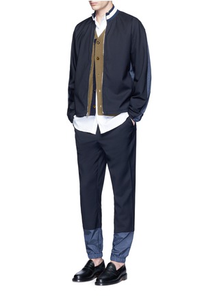 Figure View - Click To Enlarge - 3.1 PHILLIP LIM - Check back wool combo zip track jacket