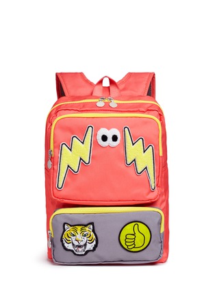 Main View - Click To Enlarge - STELLA MCCARTNEY - 'Rocket' mixed badge water repellent kids backpack