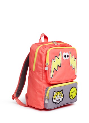 Figure View - Click To Enlarge - STELLA MCCARTNEY - 'Rocket' mixed badge water repellent kids backpack