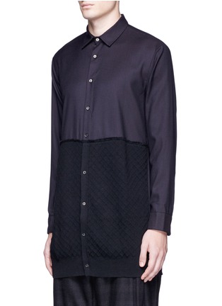 Front View - Click To Enlarge - FFIXXED STUDIOS - Waffle knit front hem shirt