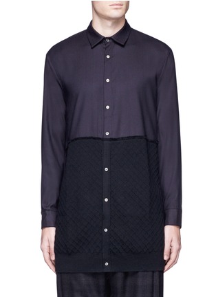 Main View - Click To Enlarge - FFIXXED STUDIOS - Waffle knit front hem shirt