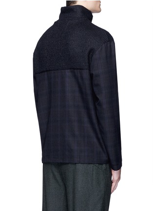 Back View - Click To Enlarge - FFIXXED STUDIOS - Knit panel check wool turtleneck top