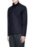Front View - Click To Enlarge - FFIXXED STUDIOS - Knit panel check wool turtleneck top