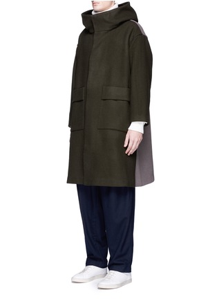 Front View - Click To Enlarge - FFIXXED STUDIOS - Colourblock oversized wool blend coat