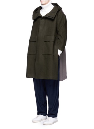 Figure View - Click To Enlarge - FFIXXED STUDIOS - Colourblock oversized wool blend coat