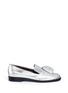 Main View - Click To Enlarge - FRANCES VALENTINE - 'Greta' metallic snakeskin embossed leather loafers