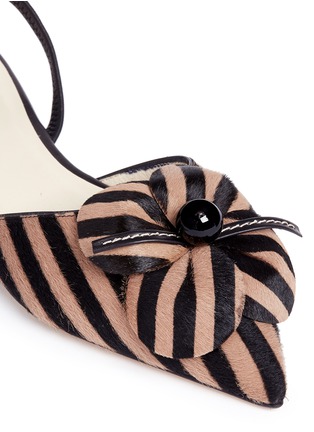 Detail View - Click To Enlarge - FRANCES VALENTINE - 'Margot' striped calfhair slingback flats