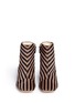 Front View - Click To Enlarge - FRANCES VALENTINE - 'Marnie' geometric heel stripe print calfhair boots