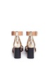 Back View - Click To Enlarge - FRANCES VALENTINE - 'Blanche' glitter trim stripe print calfhair sandals
