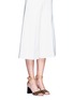 Figure View - Click To Enlarge - FRANCES VALENTINE - 'Blanche' glitter trim stripe print calfhair sandals