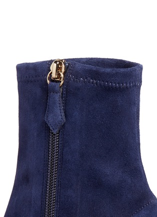 Detail View - Click To Enlarge - FRANCES VALENTINE - 'Belle' embossed leather trim suede boots