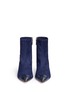 Front View - Click To Enlarge - FRANCES VALENTINE - 'Belle' embossed leather trim suede boots