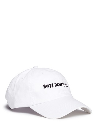 Main View - Click To Enlarge - NASASEASONS - 'Boys Don't Cry' embroidered baseball cap