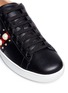 Detail View - Click To Enlarge - GUCCI - Signature web embellished leather sneakers